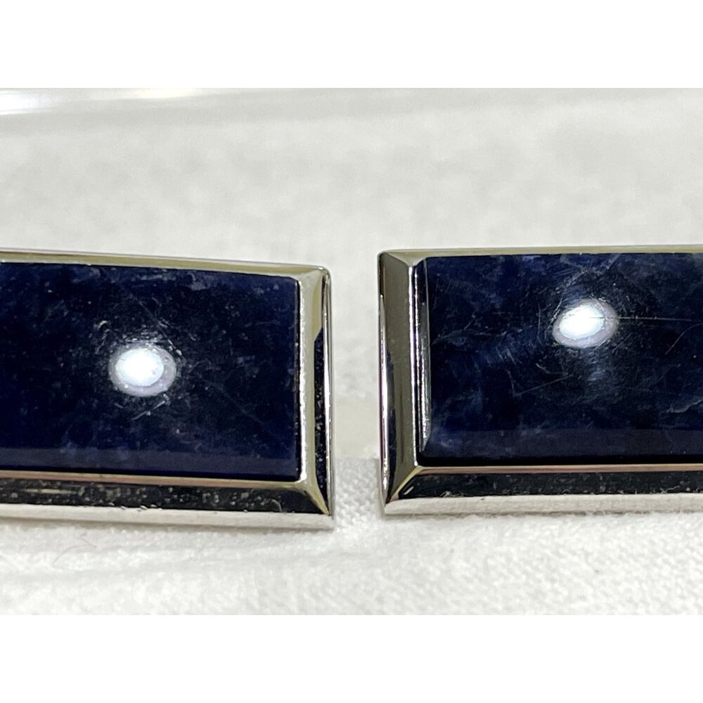 Classy High Quality Silvertone Rectangle Shape Cu… - image 8